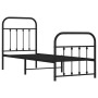 Bed frame with headboard and black metal footboard 75x190 cm by vidaXL, Beds and slatted bases - Ref: Foro24-352586, Price: 1...