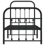 Bed frame with headboard and black metal footboard 75x190 cm by vidaXL, Beds and slatted bases - Ref: Foro24-352586, Price: 1...