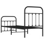 Bed frame with headboard and black metal footboard 75x190 cm by vidaXL, Beds and slatted bases - Ref: Foro24-352586, Price: 1...