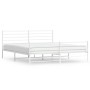 Metal bed frame with headboard and footboard white 193x203 cm by vidaXL, Beds and slatted bases - Ref: Foro24-352392, Price: ...