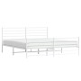 Metal bed frame with headboard and footboard white 193x203 cm by vidaXL, Beds and slatted bases - Ref: Foro24-352392, Price: ...