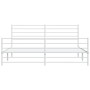 Metal bed frame with headboard and footboard white 193x203 cm by vidaXL, Beds and slatted bases - Ref: Foro24-352392, Price: ...