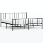 Black metal headboard and footboard bed frame 183x213cm by vidaXL, Beds and slatted bases - Ref: Foro24-352503, Price: 126,99...