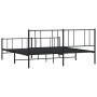 Black metal headboard and footboard bed frame 183x213cm by vidaXL, Beds and slatted bases - Ref: Foro24-352503, Price: 126,99...