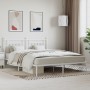 White metal bed frame with headboard 160x200 cm by vidaXL, Beds and slatted bases - Ref: Foro24-353589, Price: 121,48 €, Disc...