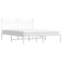 White metal bed frame with headboard 160x200 cm by vidaXL, Beds and slatted bases - Ref: Foro24-353589, Price: 121,48 €, Disc...