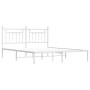 Estructura de cama con cabecero metal blanca 160x200 cm de vidaXL, Camas y somieres - Ref: Foro24-353589, Precio: 121,48 €, D...