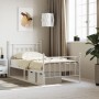 White metal bed frame with headboard and footboard 100x190 cm by vidaXL, Beds and slatted bases - Ref: Foro24-353598, Price: ...