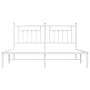 Estructura de cama con cabecero metal blanca 160x200 cm de vidaXL, Camas y somieres - Ref: Foro24-353589, Precio: 121,48 €, D...