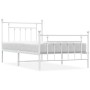 White metal bed frame with headboard and footboard 100x190 cm by vidaXL, Beds and slatted bases - Ref: Foro24-353598, Price: ...