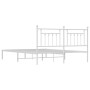 Estructura de cama con cabecero metal blanca 160x200 cm de vidaXL, Camas y somieres - Ref: Foro24-353589, Precio: 121,48 €, D...