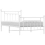 White metal bed frame with headboard and footboard 100x190 cm by vidaXL, Beds and slatted bases - Ref: Foro24-353598, Price: ...