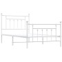 White metal bed frame with headboard and footboard 100x190 cm by vidaXL, Beds and slatted bases - Ref: Foro24-353598, Price: ...