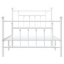 Estructura cama metal cabecero y estribo blanca 100x190 cm de vidaXL, Camas y somieres - Ref: Foro24-353598, Precio: 90,52 €,...