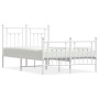 Estructura cama metal con cabecero y estribo blanco 135x190 cm de vidaXL, Camas y somieres - Ref: Foro24-353603, Precio: 131,...