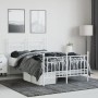 Estructura cama metal con cabecero y estribo blanco 135x190 cm de vidaXL, Camas y somieres - Ref: Foro24-353603, Precio: 131,...