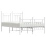 Estructura cama metal con cabecero y estribo blanco 135x190 cm de vidaXL, Camas y somieres - Ref: Foro24-353603, Precio: 131,...