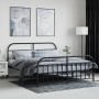 Black metal headboard and footboard bed frame 183x213cm by vidaXL, Beds and slatted bases - Ref: Foro24-353658, Price: 128,49...