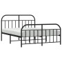 Black metal headboard and footboard bed frame 183x213cm by vidaXL, Beds and slatted bases - Ref: Foro24-353658, Price: 128,99...