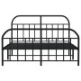 Black metal headboard and footboard bed frame 183x213cm by vidaXL, Beds and slatted bases - Ref: Foro24-353658, Price: 128,99...