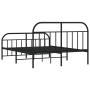 Black metal headboard and footboard bed frame 183x213cm by vidaXL, Beds and slatted bases - Ref: Foro24-353658, Price: 128,99...