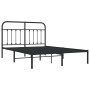 Estructura de cama con cabecero metal negro 135x190 cm de vidaXL, Camas y somieres - Ref: Foro24-352577, Precio: 107,27 €, De...