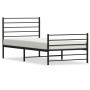 Bed frame with headboard and black metal footboard 90x190 cm by vidaXL, Beds and slatted bases - Ref: Foro24-352329, Price: 6...