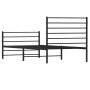 Bed frame with headboard and black metal footboard 90x190 cm by vidaXL, Beds and slatted bases - Ref: Foro24-352329, Price: 6...