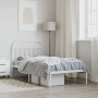 Metal bed frame with white headboard 107x203 cm by vidaXL, Beds and slatted bases - Ref: Foro24-353680, Price: 73,99 €, Disco...