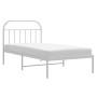 Metal bed frame with white headboard 107x203 cm by vidaXL, Beds and slatted bases - Ref: Foro24-353680, Price: 73,99 €, Disco...