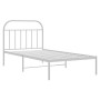 Metal bed frame with white headboard 107x203 cm by vidaXL, Beds and slatted bases - Ref: Foro24-353680, Price: 73,99 €, Disco...