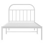 Metal bed frame with white headboard 107x203 cm by vidaXL, Beds and slatted bases - Ref: Foro24-353680, Price: 73,99 €, Disco...