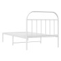 Metal bed frame with white headboard 107x203 cm by vidaXL, Beds and slatted bases - Ref: Foro24-353680, Price: 73,99 €, Disco...