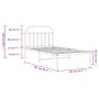 Metal bed frame with white headboard 107x203 cm by vidaXL, Beds and slatted bases - Ref: Foro24-353680, Price: 73,99 €, Disco...