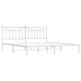 Metal bed frame with white headboard 193x203 cm by vidaXL, Beds and slatted bases - Ref: Foro24-353592, Price: 117,62 €, Disc...