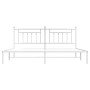 Metal bed frame with white headboard 193x203 cm by vidaXL, Beds and slatted bases - Ref: Foro24-353592, Price: 117,62 €, Disc...