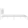 Estructura de cama de metal con cabecero blanco 193x203 cm de vidaXL, Camas y somieres - Ref: Foro24-353592, Precio: 117,99 €...