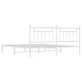 Metal bed frame with white headboard 193x203 cm by vidaXL, Beds and slatted bases - Ref: Foro24-353592, Price: 117,62 €, Disc...