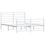 Metal bed frame with headboard and white footboard 140x200 cm by vidaXL, Beds and slatted bases - Ref: Foro24-352387, Price: ...