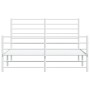 Estructura cama metal con cabecero y estribo blanco 140x200 cm de vidaXL, Camas y somieres - Ref: Foro24-352387, Precio: 93,6...