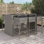 Gartentisch und Hochhocker und Kissen 7 Stück graues PE-Rattan von vidaXL, Gartensets - Ref: Foro24-3200665, Preis: 629,99 €,...