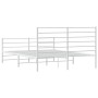 Estructura cama metal con cabecero y estribo blanco 140x200 cm de vidaXL, Camas y somieres - Ref: Foro24-352387, Precio: 93,6...