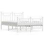 Metal bed frame with headboard and white footboard 150x200 cm by vidaXL, Beds and slatted bases - Ref: Foro24-353606, Price: ...