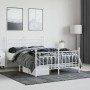 Metal bed frame with headboard and white footboard 150x200 cm by vidaXL, Beds and slatted bases - Ref: Foro24-353606, Price: ...