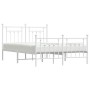 Metal bed frame with headboard and white footboard 150x200 cm by vidaXL, Beds and slatted bases - Ref: Foro24-353606, Price: ...