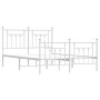 Metal bed frame with headboard and white footboard 150x200 cm by vidaXL, Beds and slatted bases - Ref: Foro24-353606, Price: ...