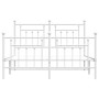 Metal bed frame with headboard and white footboard 150x200 cm by vidaXL, Beds and slatted bases - Ref: Foro24-353606, Price: ...