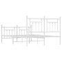 Metal bed frame with headboard and white footboard 150x200 cm by vidaXL, Beds and slatted bases - Ref: Foro24-353606, Price: ...