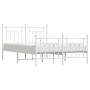 Estructura cama metal cabecero y estribo blanco 140x190 cm de vidaXL, Camas y somieres - Ref: Foro24-353604, Precio: 141,91 €...