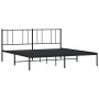 Bed frame with black metal headboard 180x200 cm by vidaXL, Beds and slatted bases - Ref: Foro24-352484, Price: 110,13 €, Disc...